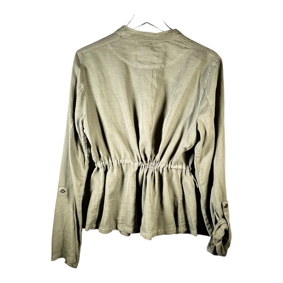 Anthropologie Sanctuary Safari Military Green Drawstring Utility Jacket Size XL - Picture 2 of 10